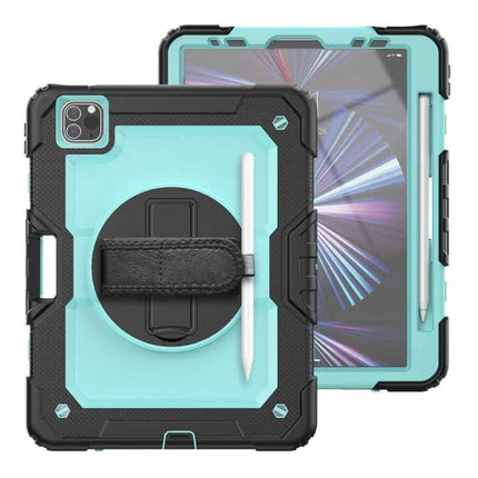 Armor Hoesje voor iPad 10.2" (2020) met Kickstand / Polsband / Pennenhouder - Heavy Duty Cover Case Lichtblauw