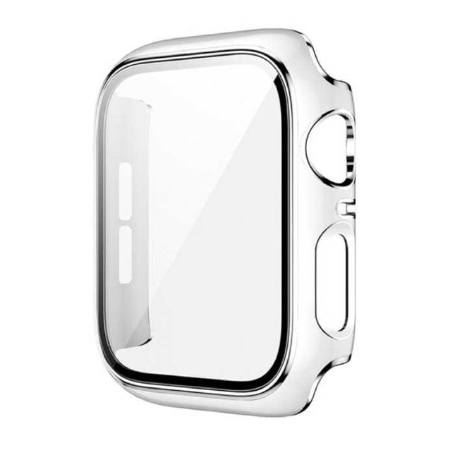 Plated Hoesje voor iWatch Series 41mm - Hard Bumper Case Cover Zilver Wit