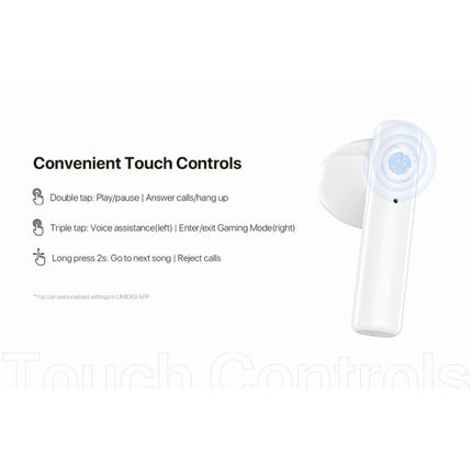 Airbuds U Draadloze Oortjes met 380mAh Oplaaddoosje - ENC Ruisonderdrukking Touch Control Oordopjes TWS Bluetooth 5.1 Earphones Earbuds Oortelefoon Zwart