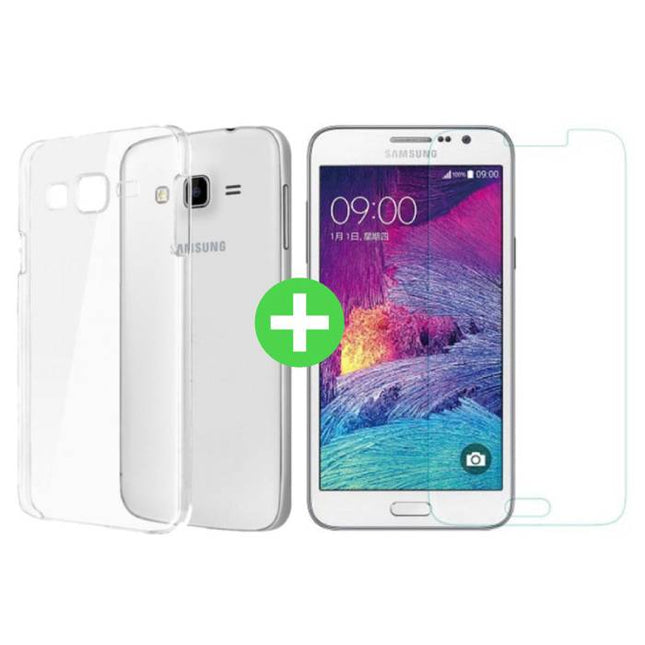 Samsung Galaxy J7 Prime 2016 Transparant TPU Hoesje + Screen Protector Tempered Glass