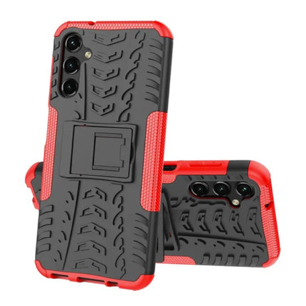 Samsung Galaxy A14 (5G) Hoesje met Kickstand - Shockproof Cover Case Rood