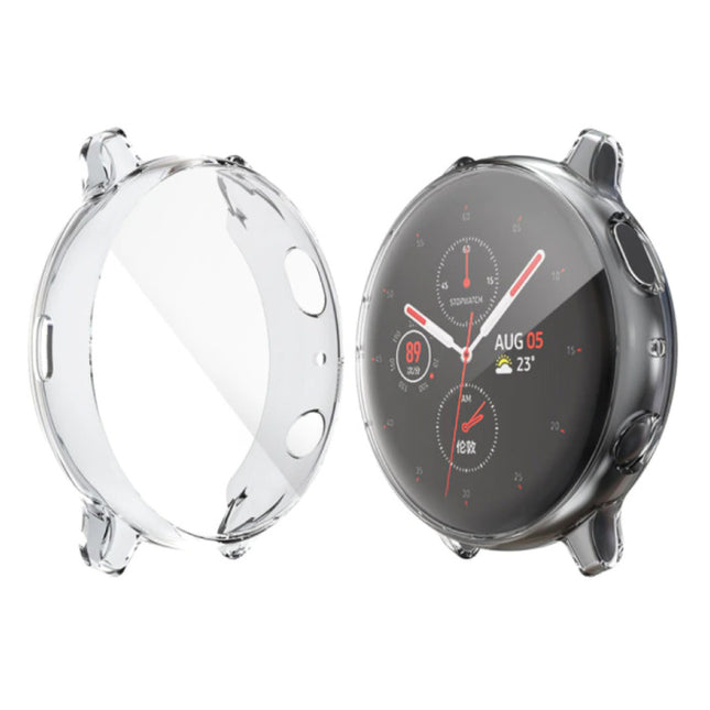 Full Cover voor Samsung Galaxy Watch Active (39.5mm) - Hoesje en Screen Protector - TPU Hard Case Transparant
