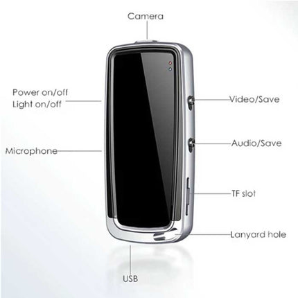 Mini Camcorder - Sleutelhanger Security Camera HD met LED Display Zwart