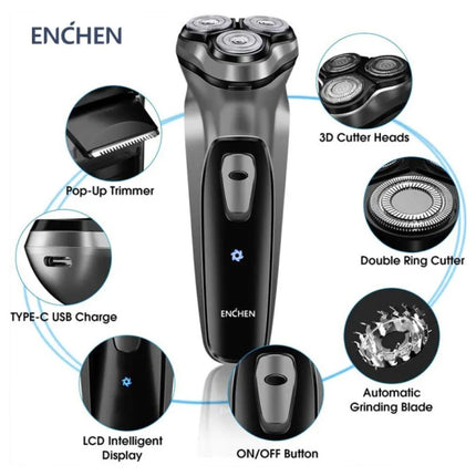 Blackstone Roterend Scheerapparaat - Trimmer Draadloos Scheermachine Elektrische Tondeuse - Zwart