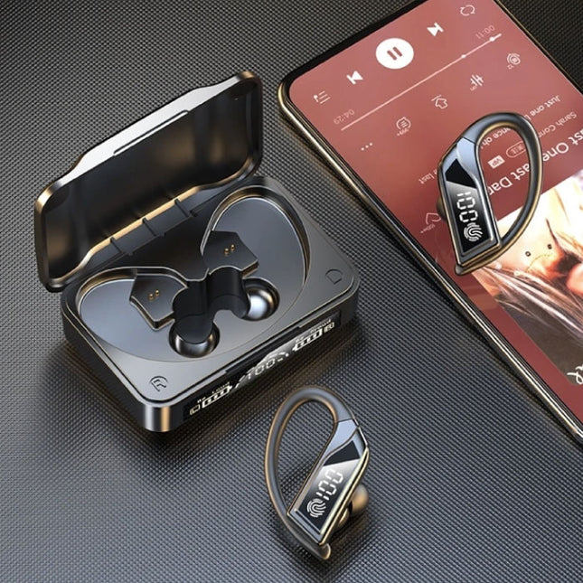 Q8 Draadloze Oortjes met Oorhaak - Bluetooth 5.0 Oordopjes Oortelefoon Zwart