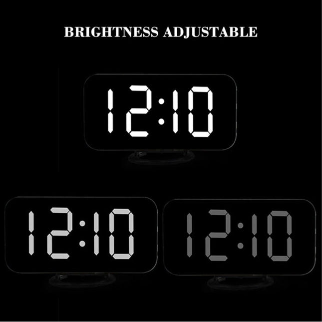 Multifunctionele Digitale LED Klok - Wekker Spiegel Alarm  Snooze Helderheid Aanpassing