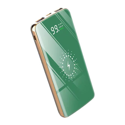 20.000mAh Qi Powerbank met 2 Oplaadpoorten en 4 Kabels - Externe Accu Batterij Oplader - Groen