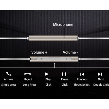 Honor AM116 Oortjes met Microfoon en Controls - 3.5mm AUX Oordopjes Wired Earphones Oortelefoon Zilver