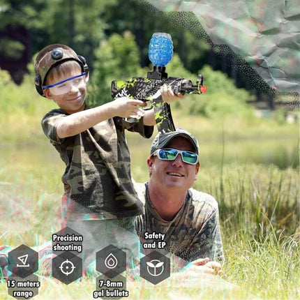 Elektrische Gel Blaster met 10.000 Balletjes - AK47 Model Water Speelgoed Foam Shooter Blauw