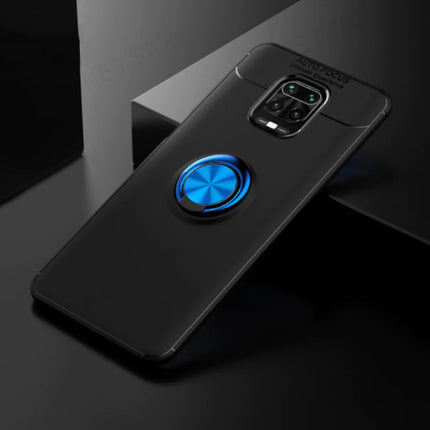 Xiaomi Redmi 7A Hoesje met Metalen Ring  - Auto Focus Shockproof Case Cover Cas TPU Zwart-Blauw + Kickstand