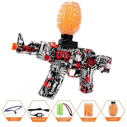 Elektrische Gel Blaster met 10.000 Balletjes - AK47 Model Water Speelgoed Foam Shooter Rood