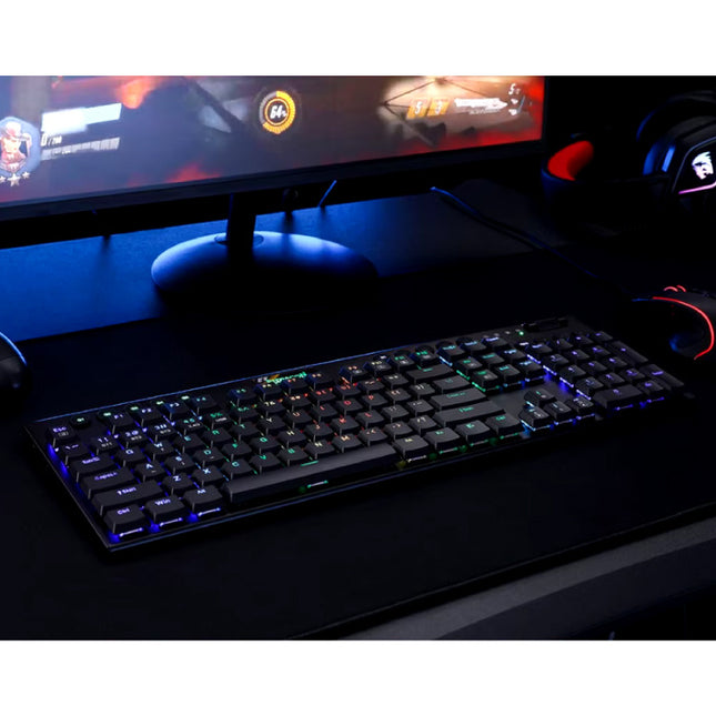 Horus K618 Mechanisch Gaming Toetsenbord - Red Switches - RGB Verlicht - Draadloos 2.4G/Bluetooth - QWERTY 104 Toetsen - Zwart