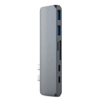 6 in 1 USB-C Hub voor Macbook Pro / Air - USB 3.0 / Type C / HDMI / Ethernet - RJ45 Hub Data Overdracht Splitter Grijs 