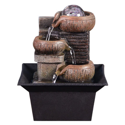 Mini Sier Waterval Feng Shui - LED Fontein Decor Ornament Bruin