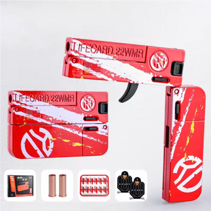 Lifecard Vouwbaar Soft Bullet Pistool - Speelgoed Shell Geweer - Rood