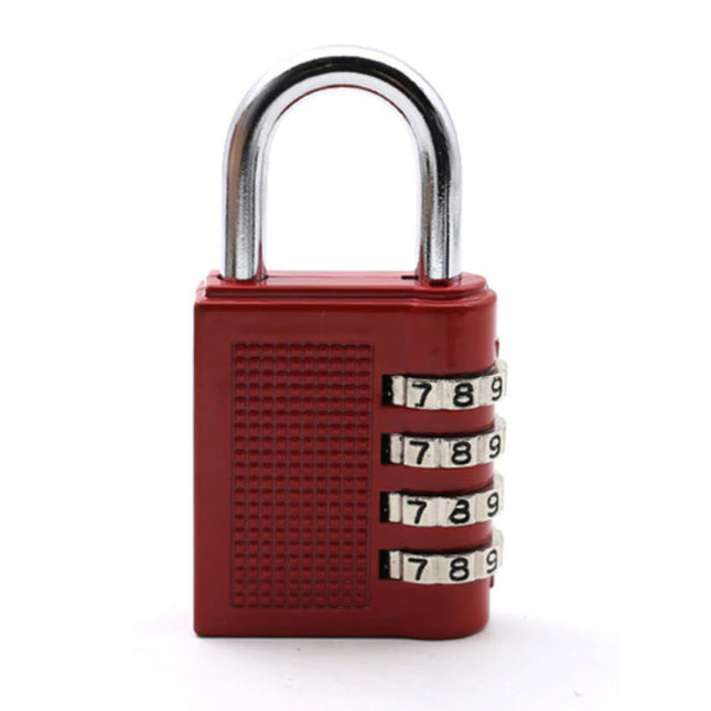 Hangslot Cijfercombinatie - Weerbestendig Fietsslot Ketting Slot Anti-Diefstal Roestvrij Staal Rood