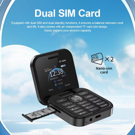 I17 Mini Vouwbare Telefoon - 1.77 inch HD Scherm - Dual SIM - 1000mAh Batterij - Goud