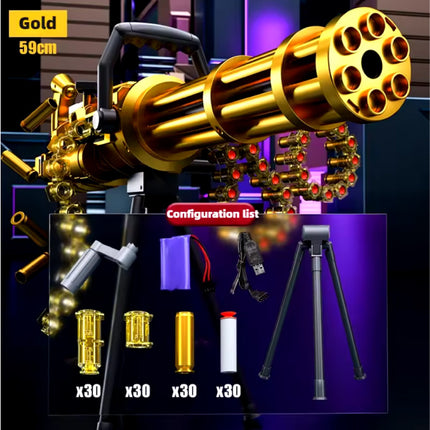 Soft Bullet Geweer - Gatling Gun Model Speelgoed Shell Pistool - Goud