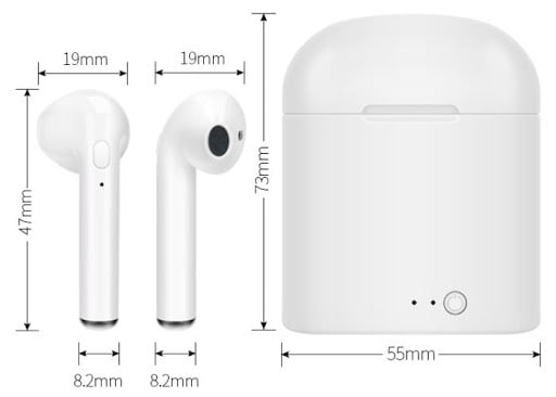 TWS i7s Draadloze Bluetooth 5.0 Oortjes Ear Wireless Buds Earphones Earbuds Oortelefoon Wit - Helder Geluid