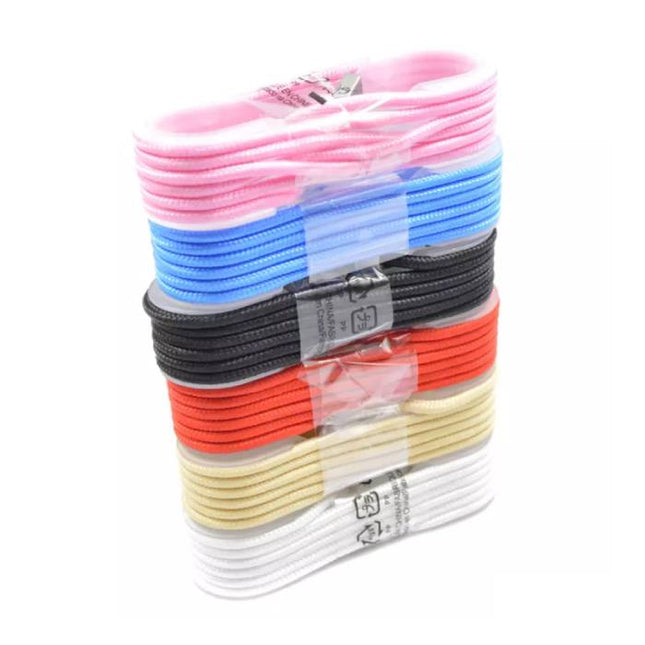 5-Pack USB 2.0 - Micro-USB Oplaadkabel Gevlochten Nylon Oplader Data Kabel Data Android 1.5 Meter Zwart