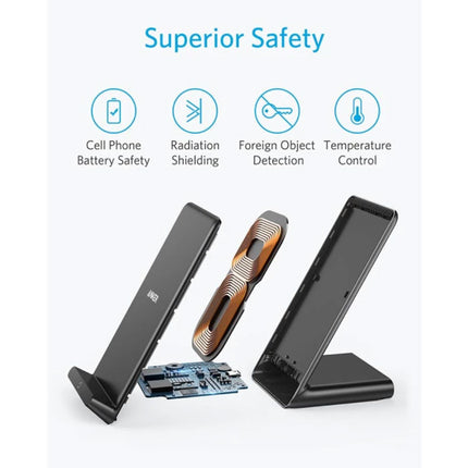 Powerwave Draadloze Oplader - Fast Charge Qi Universele Oplader 10W Wireless Charging Pad Zwart