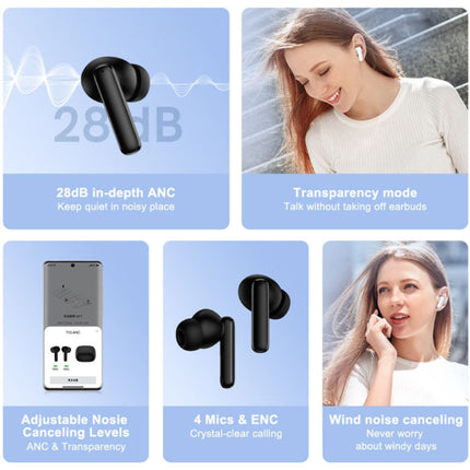 T13 ANC Draadloze Oortjes - Bluetooth 5.3 Oordopjes - Earbuds Oortelefoon Wit