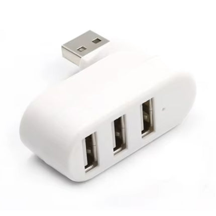 3 in 1 USB 2.0 Hub - Roterende Splitter Data Overdracht Oplader - Wit