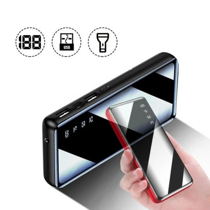 50.000mAh Powerbank met 2 Uitvoer/2 Invoer Poorten - Ingebouwde Zaklamp - Externe Noodaccu Batterij Oplader Charger Rood