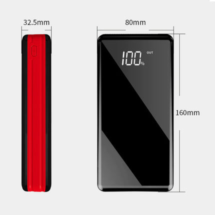 80.000mAh Powerbank met 4 Poorten - Ingebouwde Zaklamp - Externe Noodaccu Batterij Oplader Charger Rood