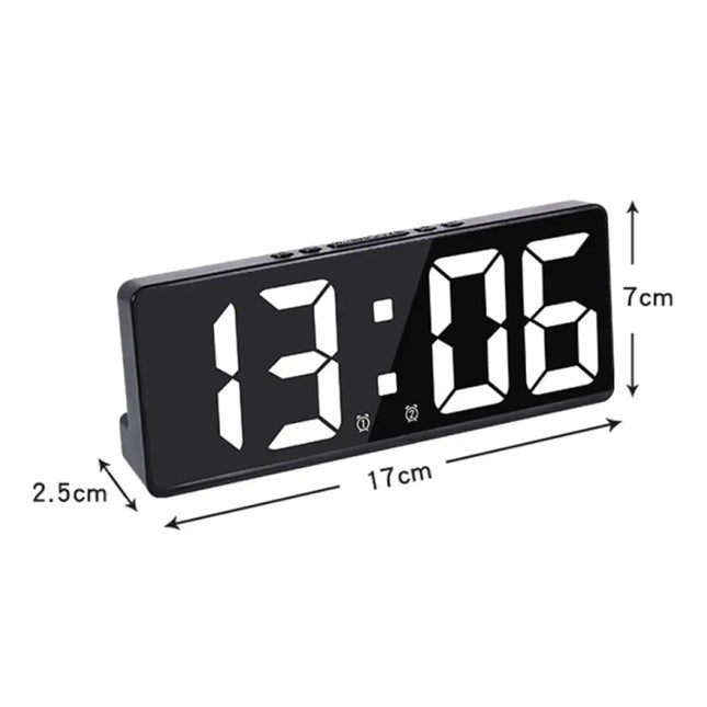 Alarm Klok Nachtlampje - LED Snooze Wekker Backlight Temperatuur - Wit