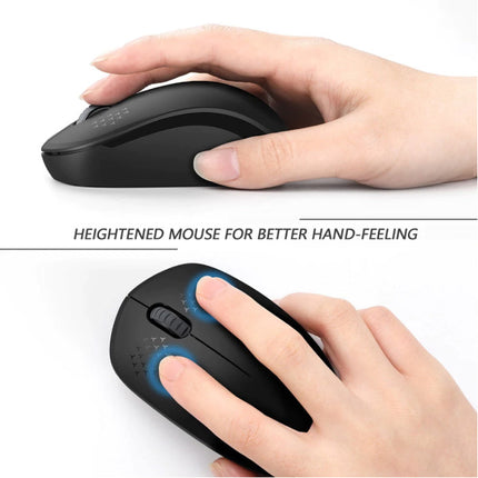 Geruisloze Draadloze Muis - 1600DPI Optisch / Tweehandig / Ergonomisch - Zwart