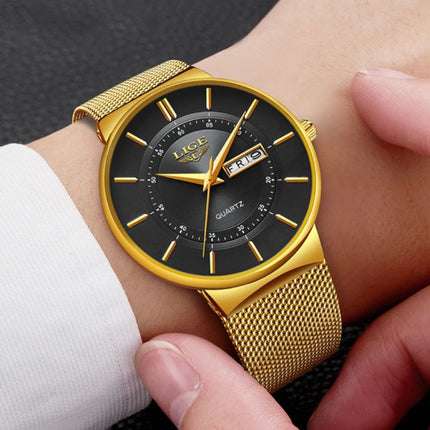 Kwarts Uurwerk Heren - Anoloog Luxe Horloge voor Mannen Goud