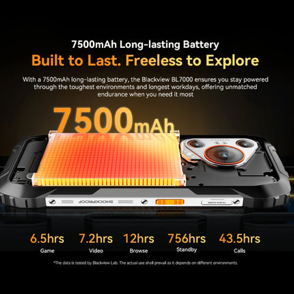 BL7000 Smartphone Outdoor - 24 GB RAM - 256 GB Opslag - 50 MP Camera - 7500mAh Batterij - Zwart