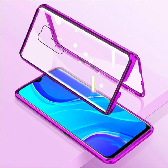 Xiaomi Redmi K20 Magnetisch 360° Hoesje met Tempered Glass - Full Body Cover Hoesje + Screenprotector Paars