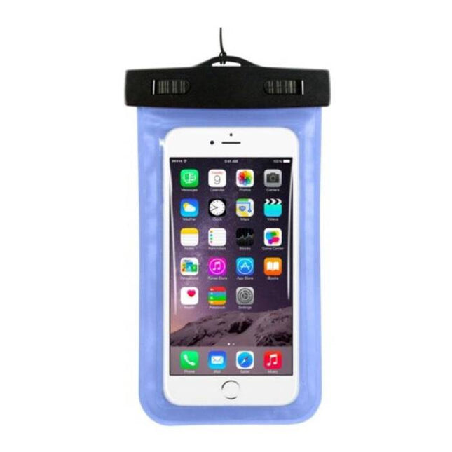Waterdicht Hoesje Tasje Zakje Universeel iPhone Samsung Huawei Blauw - Tot 5.8" Airbag