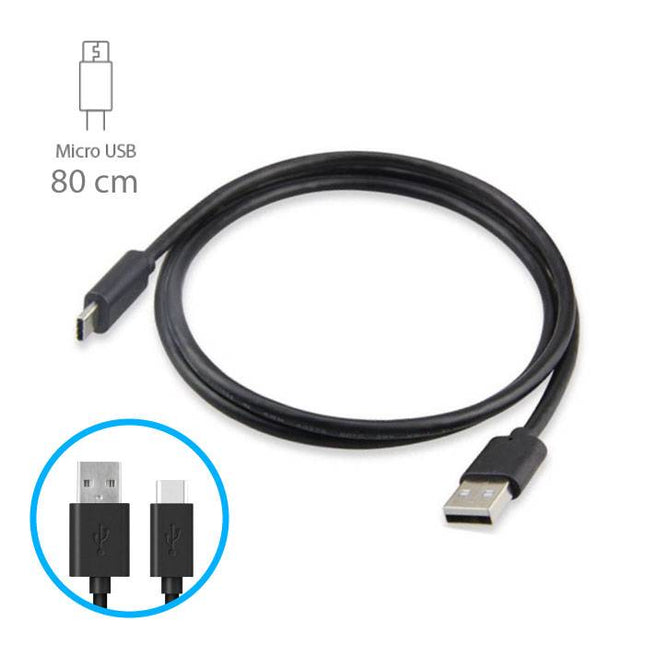 3-Pack USB 2.0 - Micro-USB Oplaadkabel Oplader Data Kabel Data Android 0.80 Meter Zwart