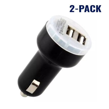 2-Pack High Speed Dubbele Autolader/Dual Carcharger Zwart