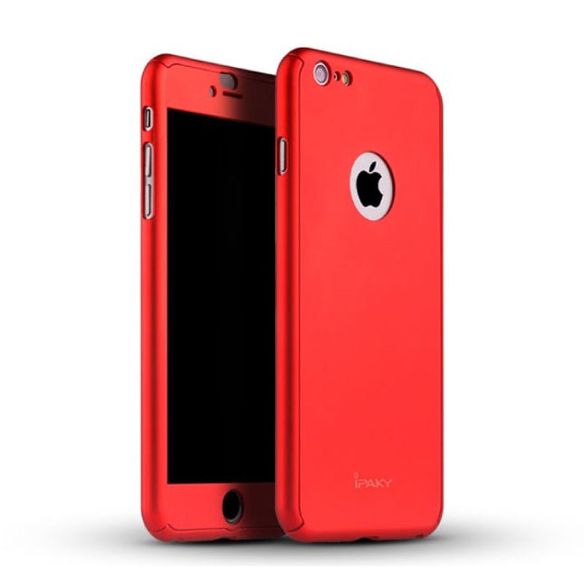 iPhone 7 360°  Full Cover - Full Body Case Hoesje + Screenprotector Rood