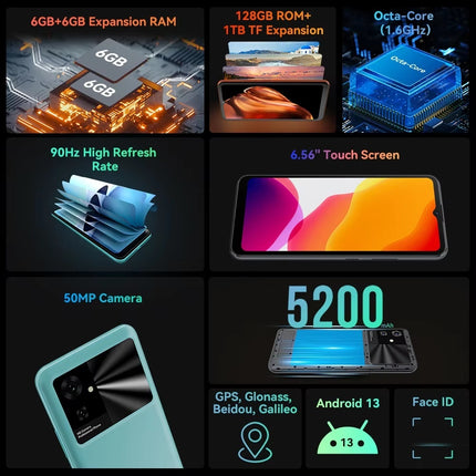 Note 21 Smartphone - 12 GB RAM - 128 GB Opslag - 50 + 8 + 2 MP Camera - 5200mAh Batterij - Groen