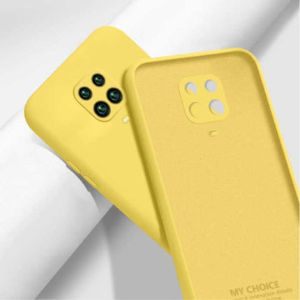 Xiaomi Redmi Note 10 Square Silicone Hoesje - Zachte Matte Case Liquid Cover Geel
