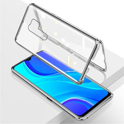 Xiaomi Redmi 7A Magnetisch 360° Hoesje met Tempered Glass - Full Body Cover Hoesje + Screenprotector Zilver