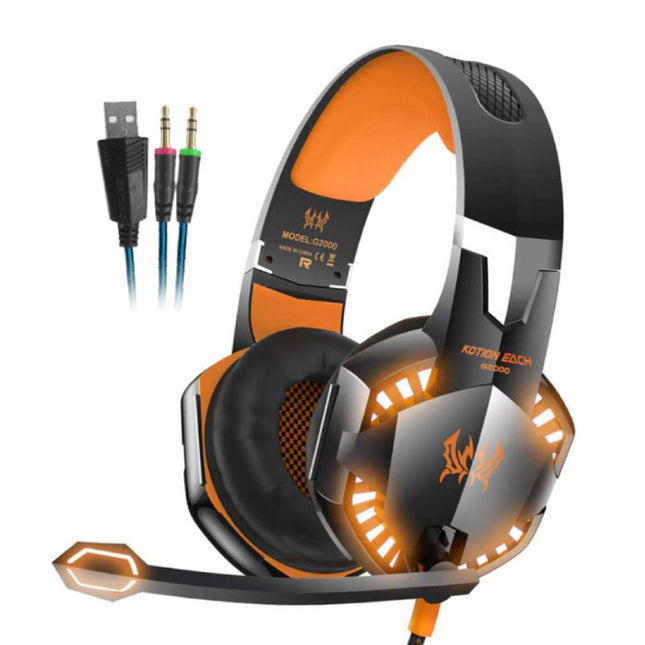 EACH G2000 Stereo Gaming Koptelefoon Headset Headphones met Microfoon Oranje