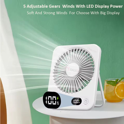 F10 Mini Ventilator - 5 Standen - Draagbare Fan USB Oplaadbaar - Wit