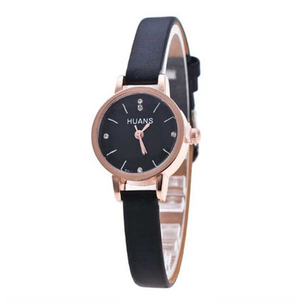 Vintage Horloge met Kleine Wijzerplaat voor Dames - Leren Band Kwarts Polshorloge Rood