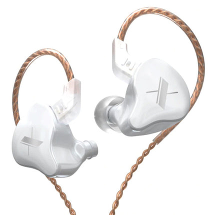 EDX 1DD Oordopjes - 3.5mm AUX Oortjes Noise Control Volumebeheer Wired Earphones Oortelefoon Wit