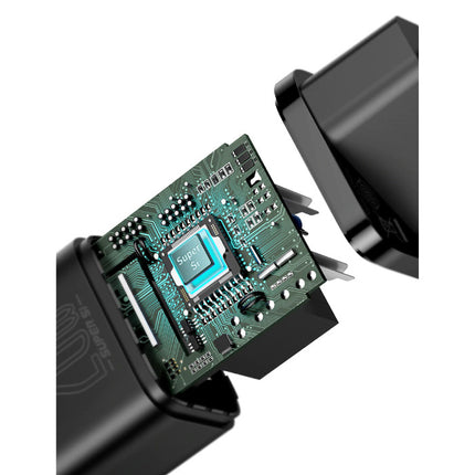 Super Si 20W PD USB-C Oplader - Power Delivery USB Fast Charge - Muur Stekkerlader Wallcharger AC Thuislader Adapter Zwart