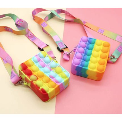 Pop It Portemonnee - Fidget Anti Stress Speelgoed Bubble Toy Siliconen Paars