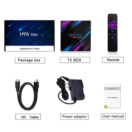 H96 Max 4K TV Box Mediaspeler Android Kodi - 4GB RAM - 64GB Opslagruimte + Draadloos Toetsenbord