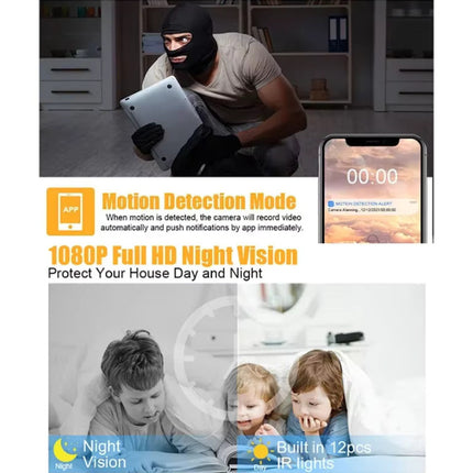 Mini Security Camera - 1080p HD Camcorder Motion Detection Night Vision Alarm - Zwart