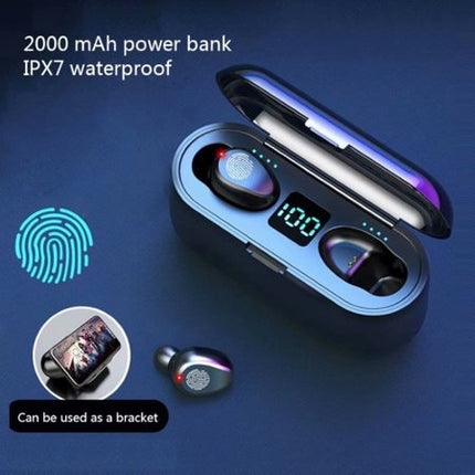 F9 TWS Draadloze Smart Touch Control Oortjes Bluetooth 5.0 Ear Wireless Buds Earphones Earbuds 2000mAh Powerbank